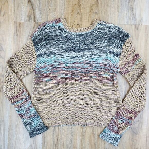 💛Forever 21 Contemporary Variegated Multicolor Lightweight Knit Sweater Medium - Picture 2 of 9